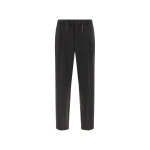 Herno Pinstriped Technical Fabric Trousers in Iron | Men's Trousers | Coveti