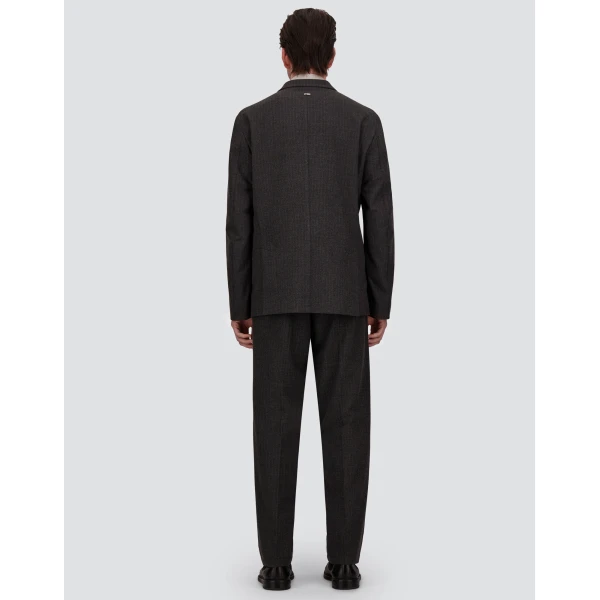 Herno Pinstriped Technical Fabric Trousers in Iron | Men's Trousers | Coveti