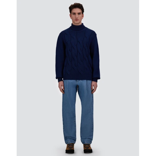 Herno Pleated Denim Trousers in Light Blue | Men's Jeans | Coveti