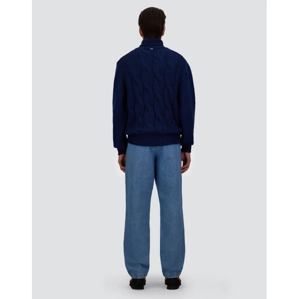 Herno Pleated Denim Trousers in Light Blue | Men's Jeans | Coveti