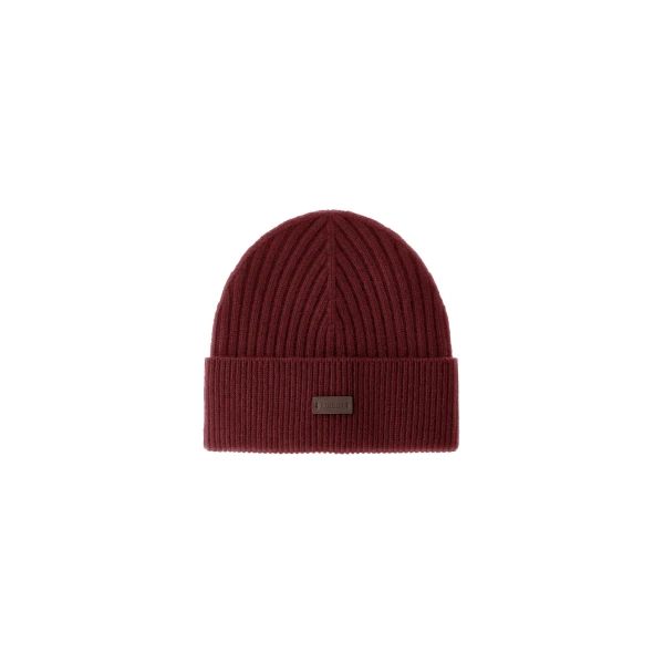 Herno Ribbed Wool Beanie in Bordeaux | Men's Hats | Coveti