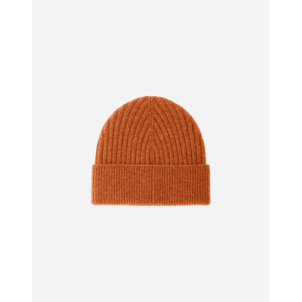 Herno Ribbed Wool Beanie in Copper | Men's Hats | Coveti