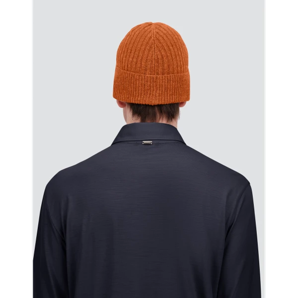 Herno Ribbed Wool Beanie in Copper | Men's Hats | Coveti