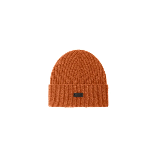 Herno Ribbed Wool Beanie in Copper | Men's Hats | Coveti
