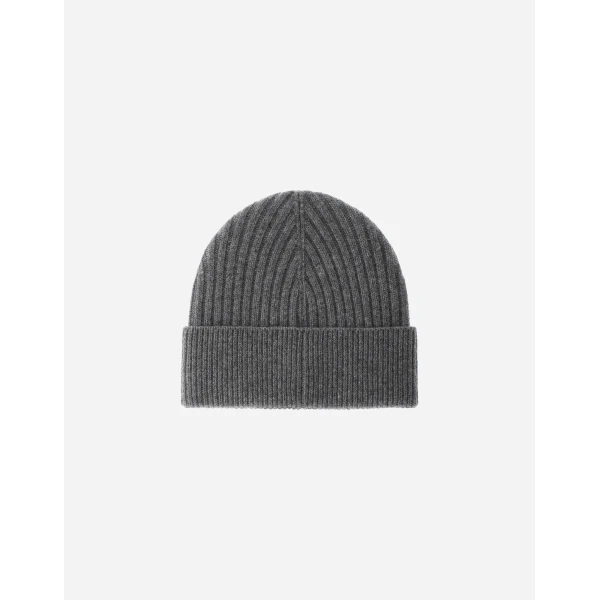 Herno Ribbed Wool Beanie in Dark Grey | Men's Hats | Coveti