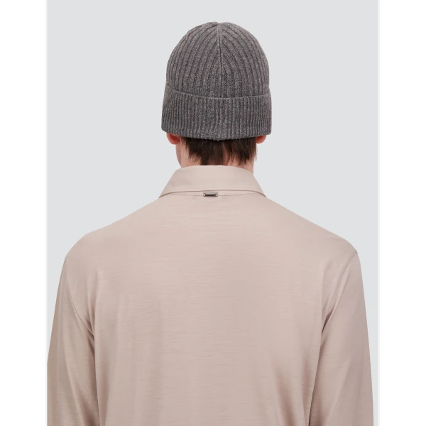 Herno Ribbed Wool Beanie in Dark Grey | Men's Hats | Coveti