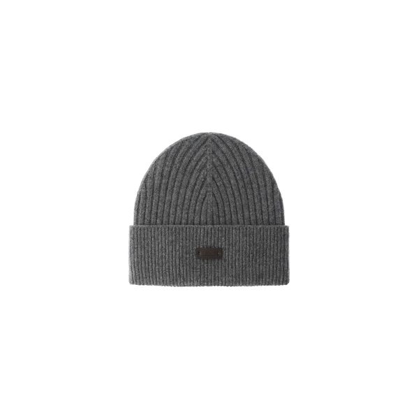 Herno Ribbed Wool Beanie in Dark Grey | Men's Hats | Coveti