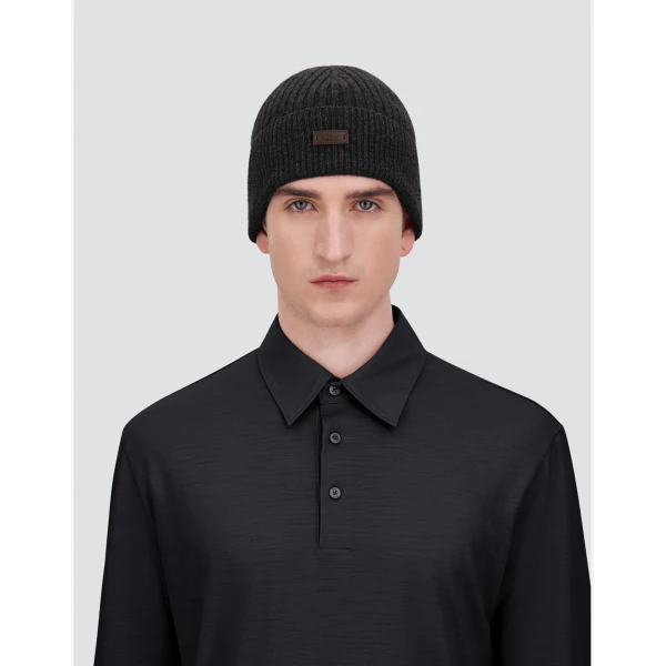 Herno Ribbed Wool Beanie in Navy Blue | Men's Hats | Coveti