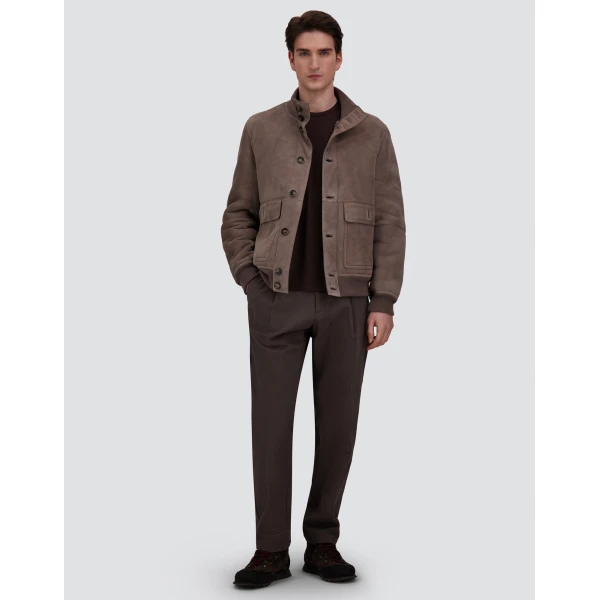 Herno Shearling Jacket in Light Taupe | Men's Jackets | Coveti