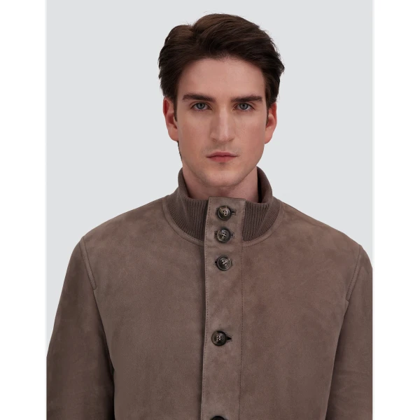 Herno Shearling Jacket in Light Taupe | Men's Jackets | Coveti