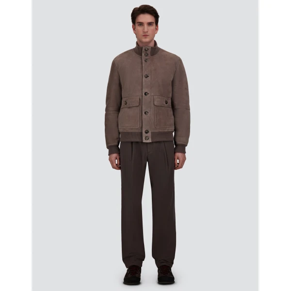 Herno Shearling Jacket in Light Taupe | Men's Jackets | Coveti