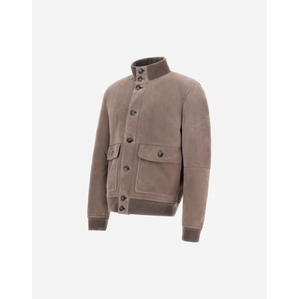 Herno Shearling Jacket in Light Taupe | Men's Jackets | Coveti