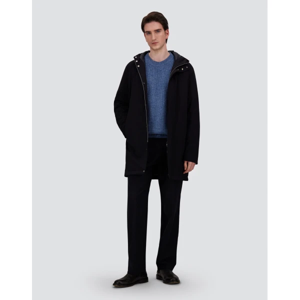 Herno Stretch Twill Oversize Jacket in Blue | Men's Jackets | Coveti
