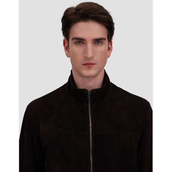 Herno Suede Jacket in Dark Brown | Men's Jackets | Coveti