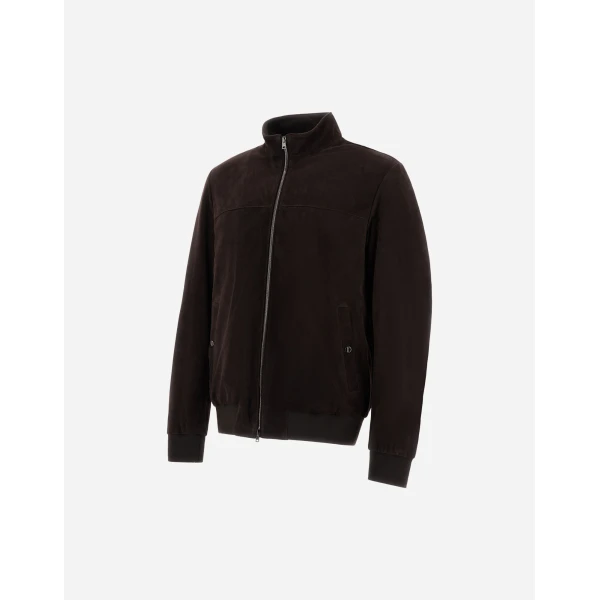 Herno Suede Jacket in Dark Brown | Men's Jackets | Coveti