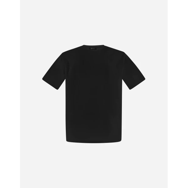Herno Superfine Cotton Stretch T-Shirt in Black | Men's T-Shirts and Polos | Coveti