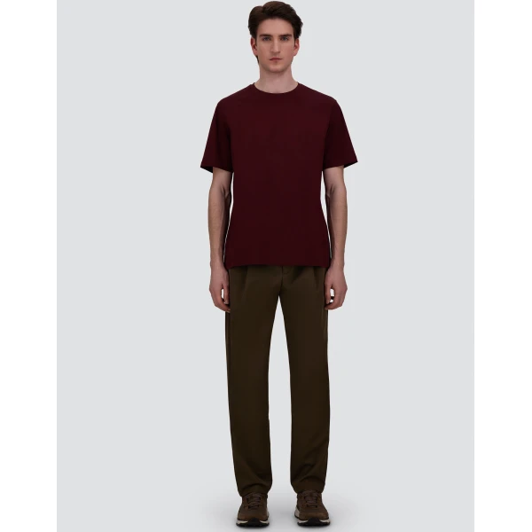 Herno Superfine Cotton Stretch T-Shirt in Bordeaux | Men's T-Shirts and Polos | Coveti