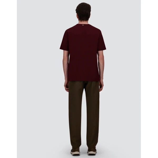 Herno Superfine Cotton Stretch T-Shirt in Bordeaux | Men's T-Shirts and Polos | Coveti