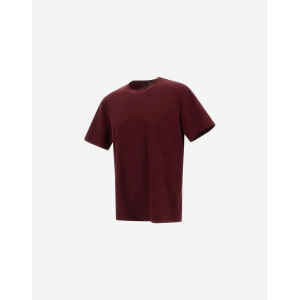 Herno Superfine Cotton Stretch T-Shirt in Bordeaux | Men's T-Shirts and Polos | Coveti