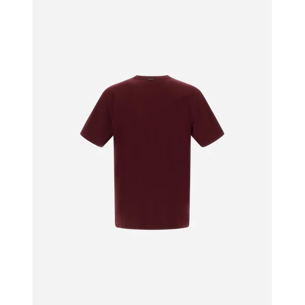Herno Superfine Cotton Stretch T-Shirt in Bordeaux | Men's T-Shirts and Polos | Coveti