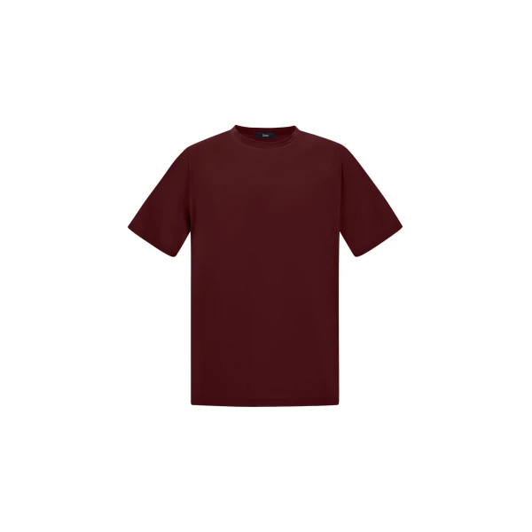 Herno Superfine Cotton Stretch T-Shirt in Bordeaux | Men's T-Shirts and Polos | Coveti