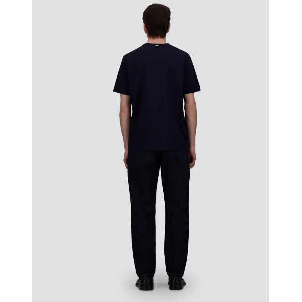 Herno Superfine Cotton Stretch T-Shirt in Navy Blue | Men's T-Shirts and Polos | Coveti