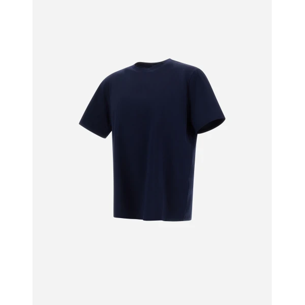 Herno Superfine Cotton Stretch T-Shirt in Navy Blue | Men's T-Shirts and Polos | Coveti