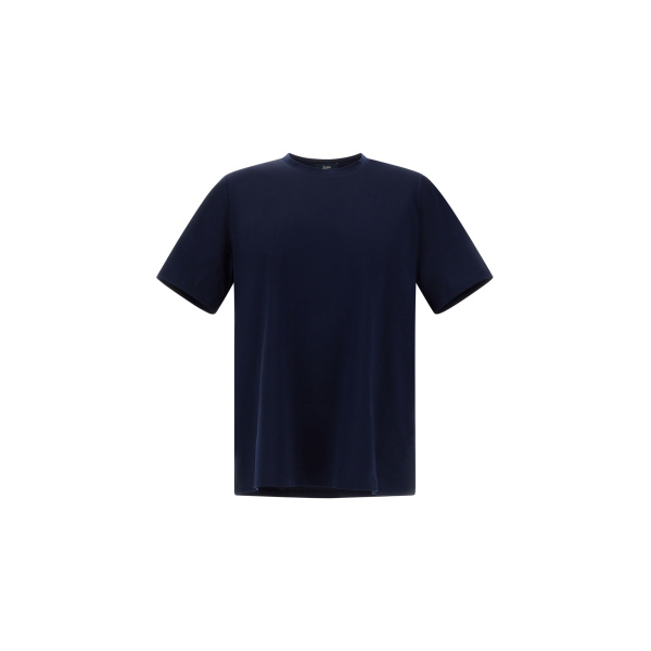 Herno Superfine Cotton Stretch T-Shirt in Navy Blue | Men's T-Shirts and Polos | Coveti