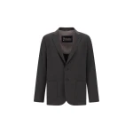 Herno Technical Fabric Blazer with Pinstripe Pattern in Iron | Men's Jackets | Coveti