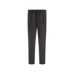 Herno Technical Stretch Fabric Trousers in Dark Grey | Men's Trousers | Coveti