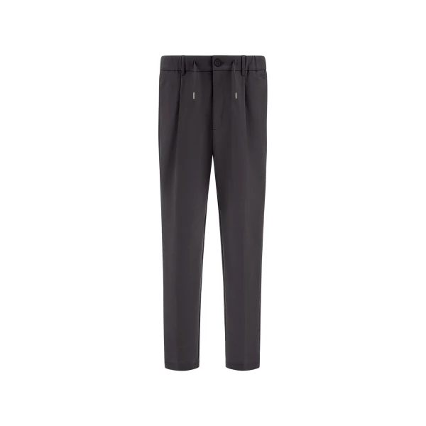 Herno Technical Stretch Fabric Trousers in Dark Grey | Men's Trousers | Coveti