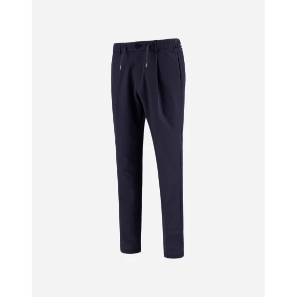 Herno Technical Stretch Fabric Trousers in Navy Blue | Men's Trousers | Coveti