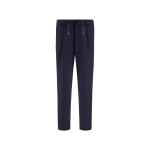 Herno Technical Stretch Fabric Trousers in Navy Blue | Men's Trousers | Coveti