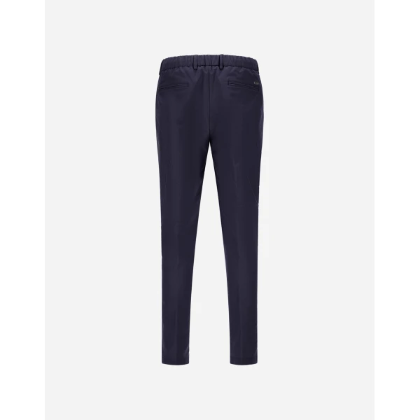 Herno Technical Stretch Fabric Trousers in Navy Blue | Men's Trousers | Coveti