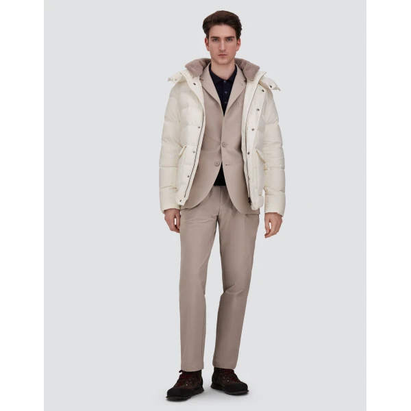 Herno Technical Stretch Fabric Trousers in Pearl Grey | Men's Trousers | Coveti