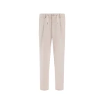 Herno Technical Stretch Fabric Trousers in Pearl Grey | Men's Trousers | Coveti