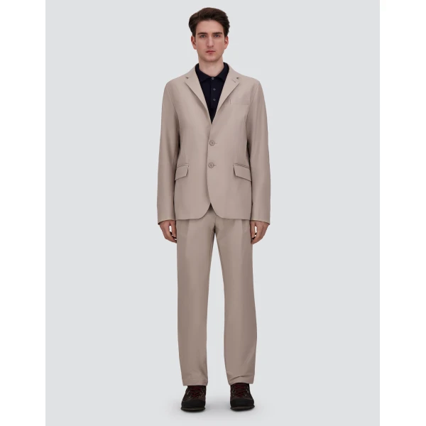 Herno Technical Stretch Fabric Trousers in Pearl Grey | Men's Trousers | Coveti