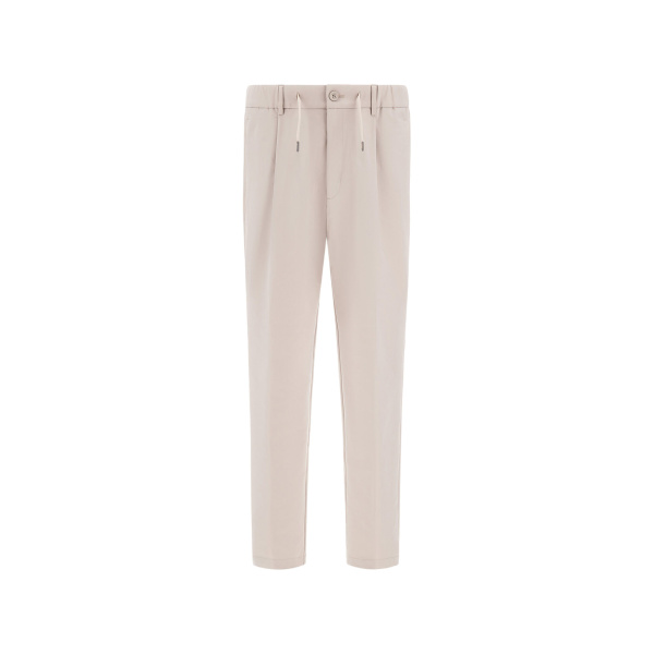 Herno Technical Stretch Fabric Trousers in Pearl Grey | Men's Trousers | Coveti