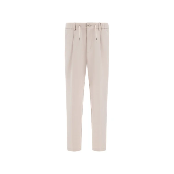 Herno Technical Stretch Fabric Trousers in Pearl Grey | Men's Trousers | Coveti