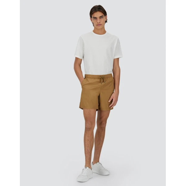Herno Ultralight Crease Beach Boxers in Camel | Men's Swimwear | Coveti