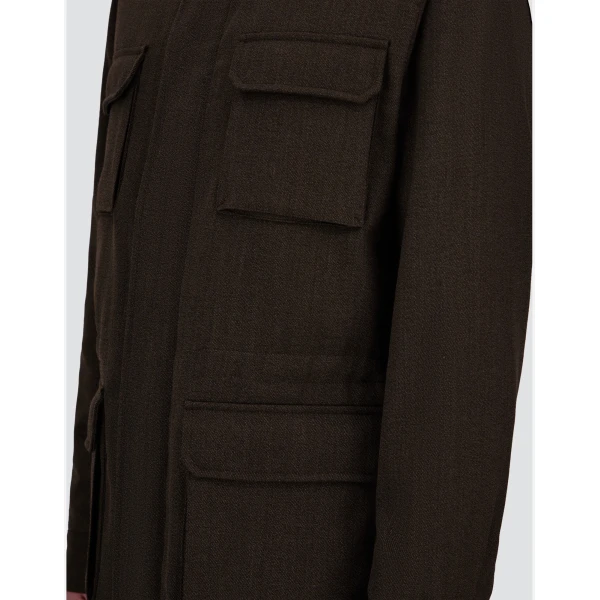 Herno Vintage-Effect Wool-Blend Field Jacket in Light Military | Men's Jackets | Coveti