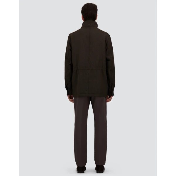 Herno Vintage-Effect Wool-Blend Field Jacket in Light Military | Men's Jackets | Coveti