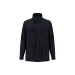 Herno Vintage-Effect Wool-Blend Field Jacket in Navy Blue | Men's Jackets | Coveti