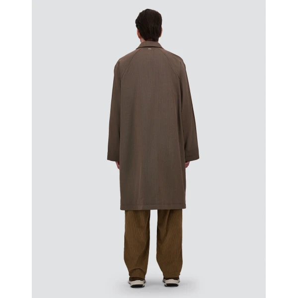 Herno Vintage-Effect Wool-Blend Raincoat in Light Taupe | Men's Coats | Coveti