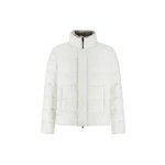 Herno White Bomber Jacket in Arendelle and Faux Fur | Men's Jackets | Coveti