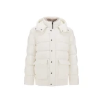 Herno White Parka in Super-Matt Technical Fabric with Monogram | Men's Coats | Coveti