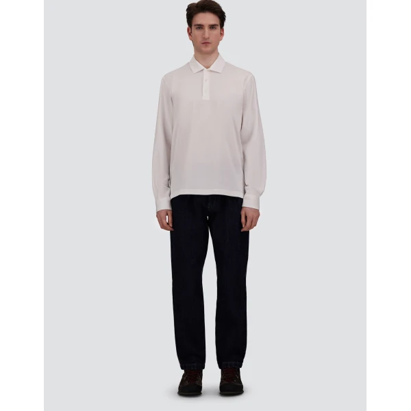 Herno White Polo Shirt in Superfine Cotton Stretch | Men's T-Shirts and Polos | Coveti