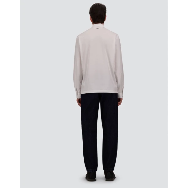 Herno White Polo Shirt in Superfine Cotton Stretch | Men's T-Shirts and Polos | Coveti