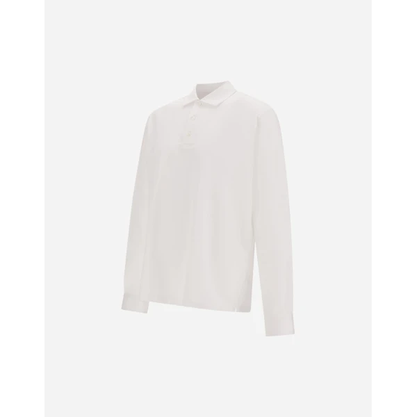Herno White Polo Shirt in Superfine Cotton Stretch | Men's T-Shirts and Polos | Coveti