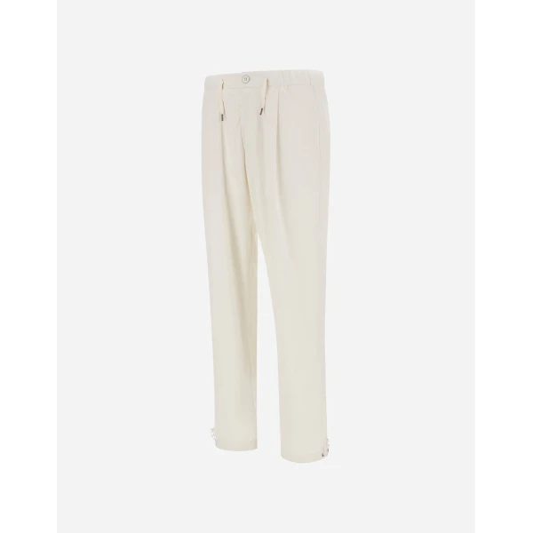 Herno White Resort Trousers in Lightweight Stretch Nylon | Men's Trousers | Coveti